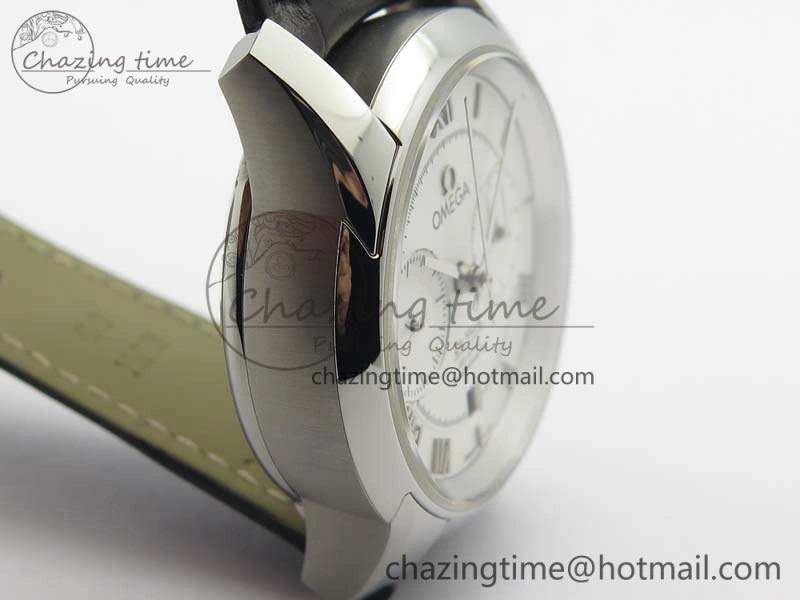 De Ville Chronograph SS OMF 1:1 Best Edition White Dial On Brown Leather strap A Comfortable 8111