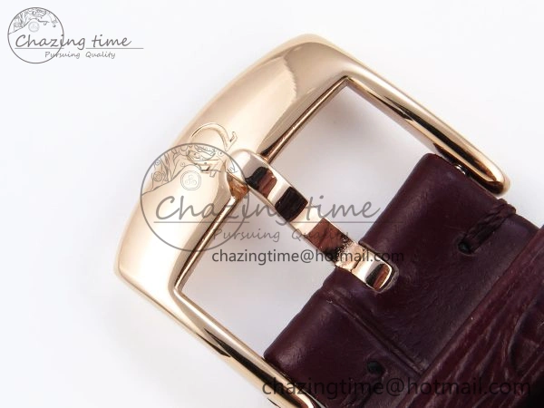 MultiPurpose De Ville Date RG MKF 1:1 Best Edition Brown Textured Dial Diamonds Marker on Brown Leather Strap A 7747
