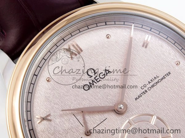 MultiPurpose De Ville Date RG MKF 1:1 Best Edition Brown Textured Dial Diamonds Marker on Brown Leather Strap A 7747