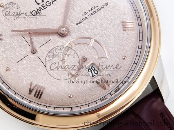 MultiPurpose De Ville Date RG MKF 1:1 Best Edition Brown Textured Dial Diamonds Marker on Brown Leather Strap A 7747