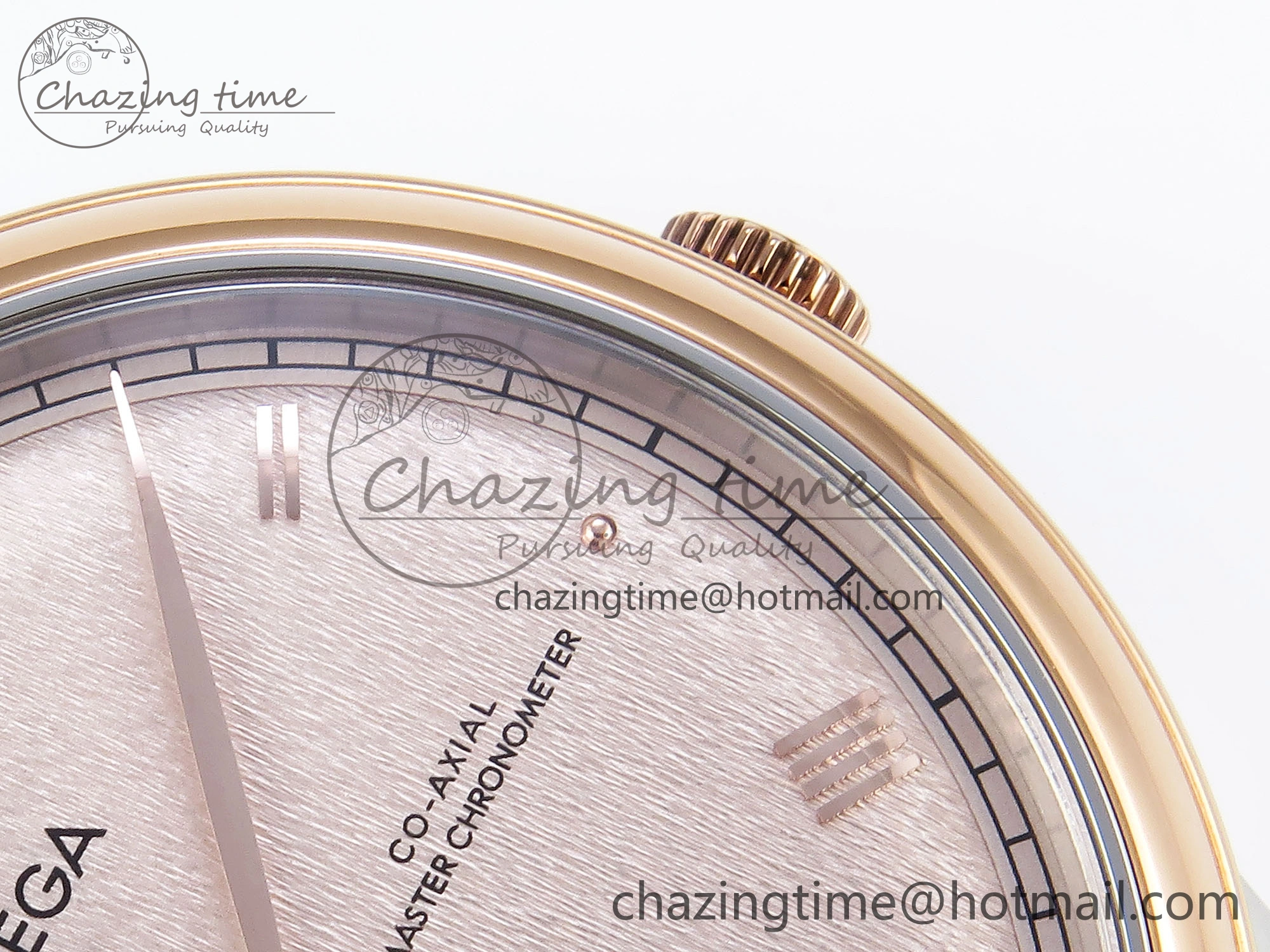 MultiPurpose De Ville Date RG MKF 1:1 Best Edition Brown Textured Dial Diamonds Marker on Brown Leather Strap A 7747