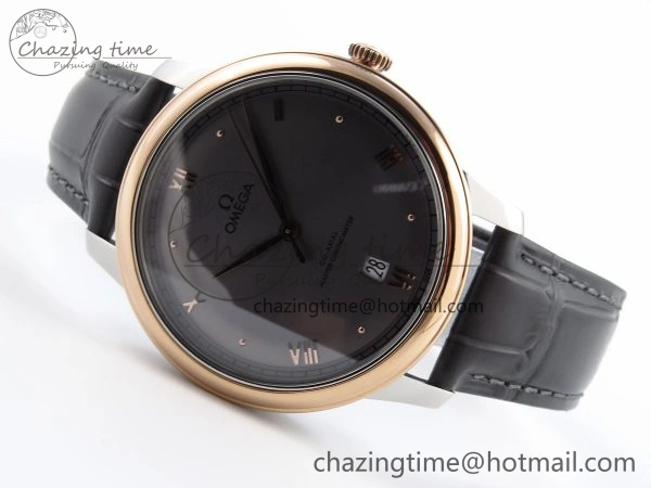 HighQuality De Ville Date RG MKF 1:1 Best Edition Gray Dial Roman Marker on Gray Leather Strap A 7746