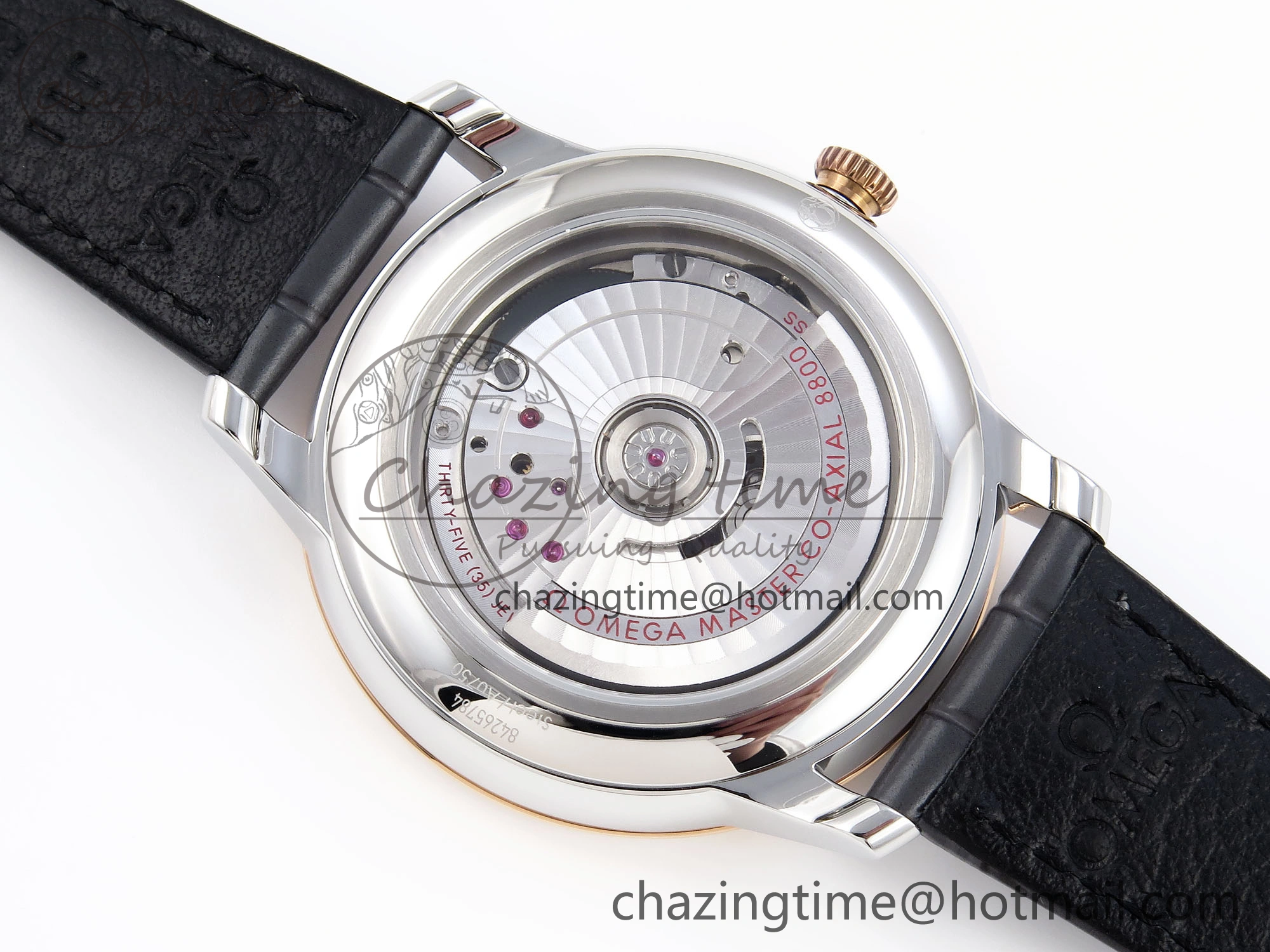 HighQuality De Ville Date RG MKF 1:1 Best Edition Gray Dial Roman Marker on Gray Leather Strap A 7746