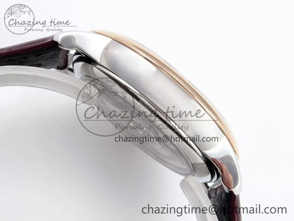 De Ville Date RG MKF 1:1 Best Edition White Dial Roman Marker on Brown Leather Strap A Unique 7748