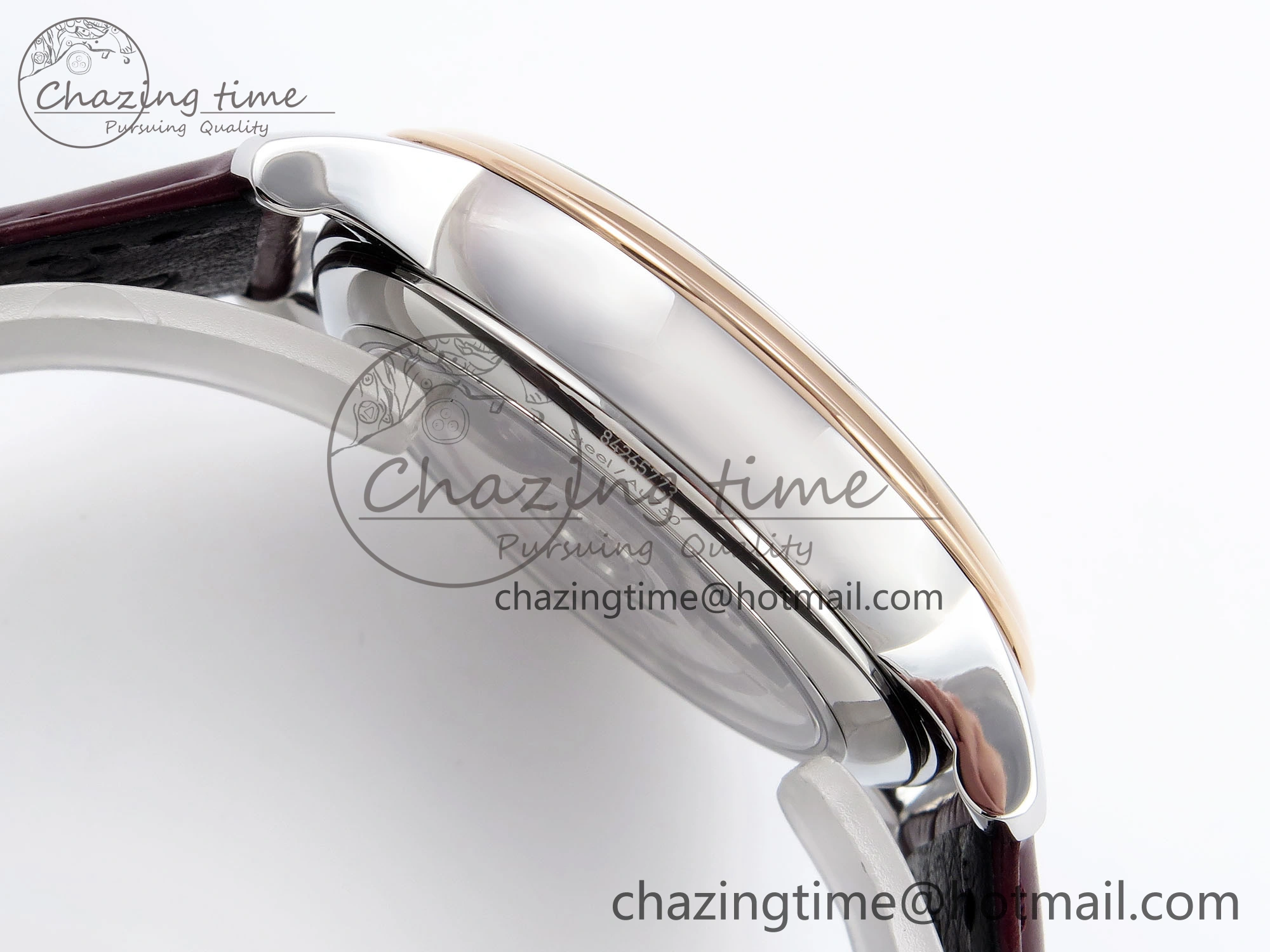 De Ville Date RG MKF 1:1 Best Edition White Dial Roman Marker on Brown Leather Strap A Unique 7748