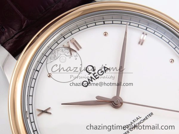De Ville Date RG MKF 1:1 Best Edition White Dial Roman Marker on Brown Leather Strap A Unique 7748
