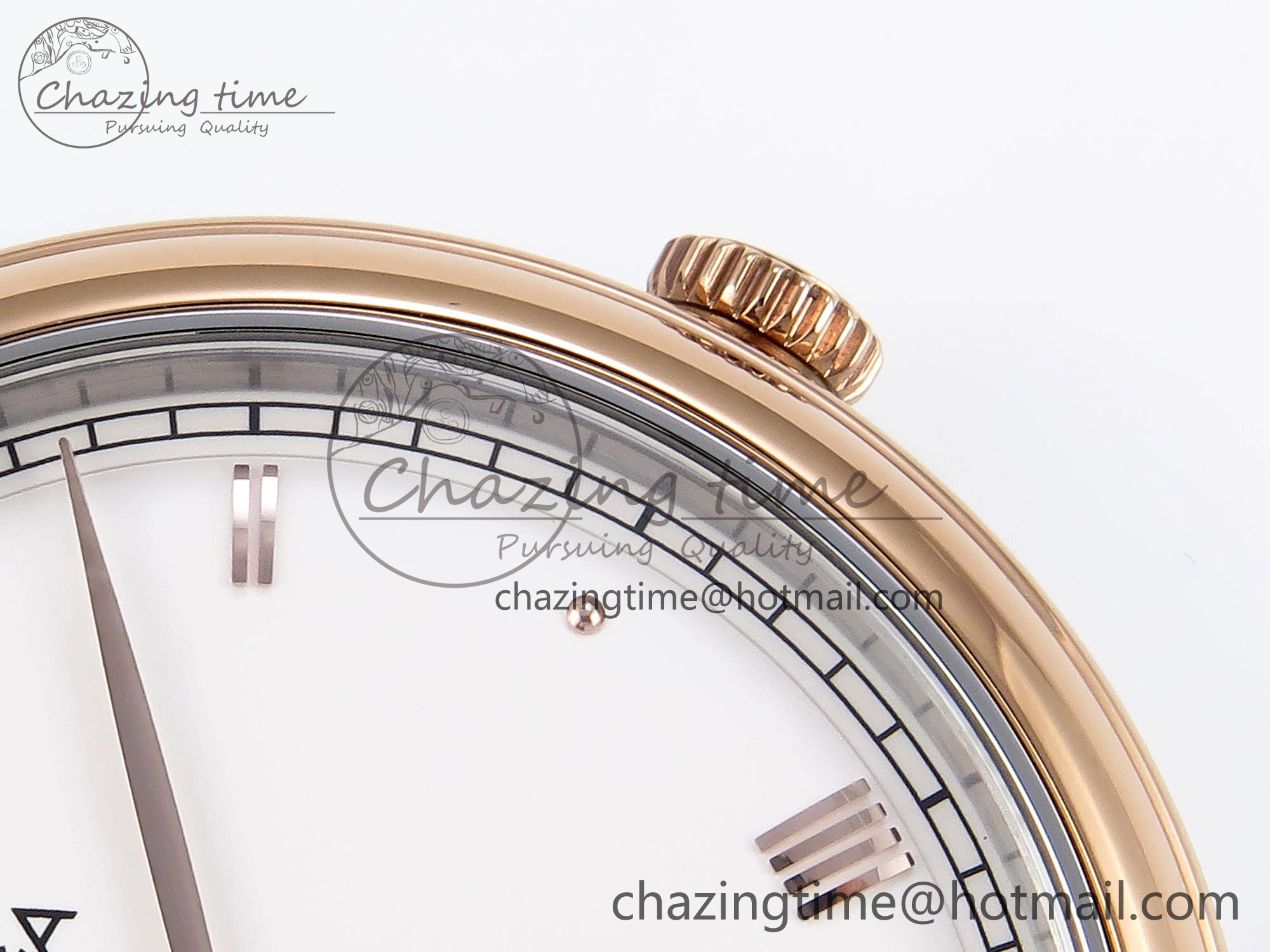 De Ville Date RG MKF 1:1 Best Edition White Dial Roman Marker on Brown Leather Strap A Unique 7748