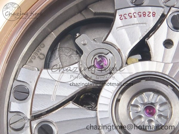 Upgraded De Ville Date RG MKF 1:1 Best Edition White Textured Dial Roman Marker on Brown Leather Strap A 7752