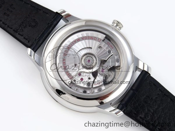 De Ville Date SS MKF 1:1 Best Edition Blue Dial Roman Marker on Black Leather Strap A Breathable 7745