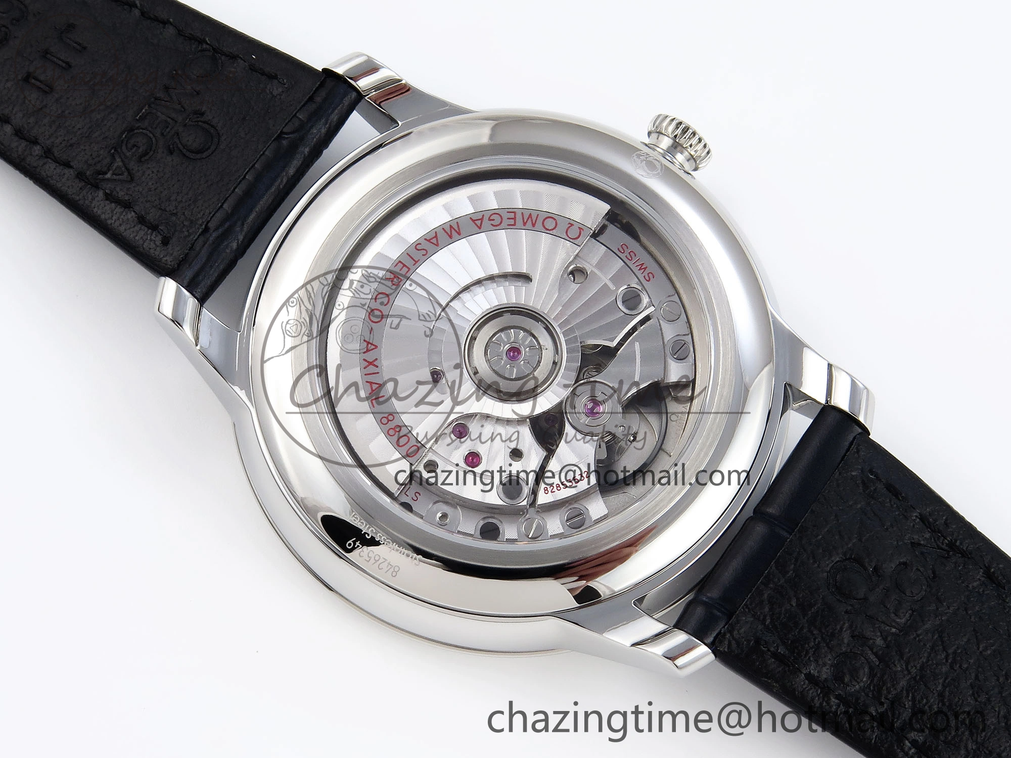 De Ville Date SS MKF 1:1 Best Edition Blue Dial Roman Marker on Black Leather Strap A Breathable 7745