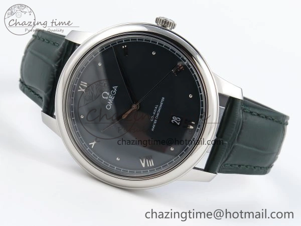 Colorful De Ville Date SS MKF 1:1 Best Edition Dark Gray Dial Roman Marker on Black Leather Strap A 7740