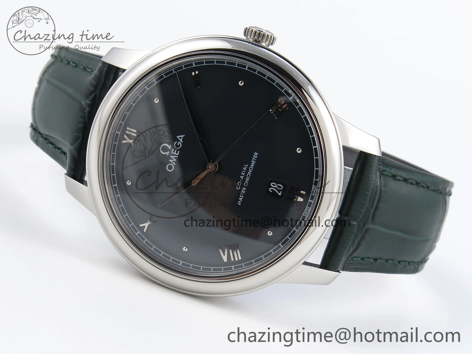 Colorful De Ville Date SS MKF 1:1 Best Edition Dark Gray Dial Roman Marker on Black Leather Strap A 7740