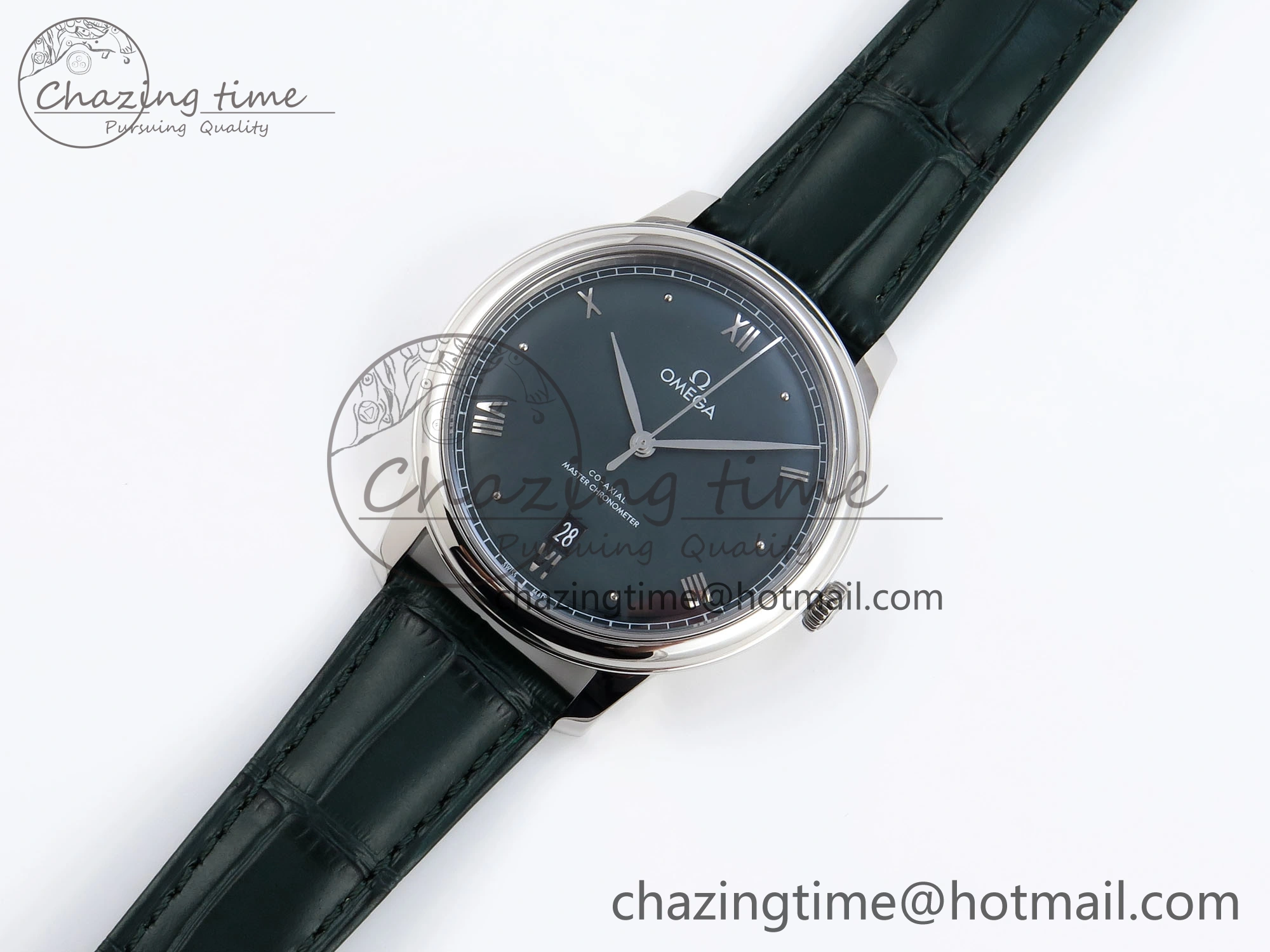 Colorful De Ville Date SS MKF 1:1 Best Edition Dark Gray Dial Roman Marker on Black Leather Strap A 7740
