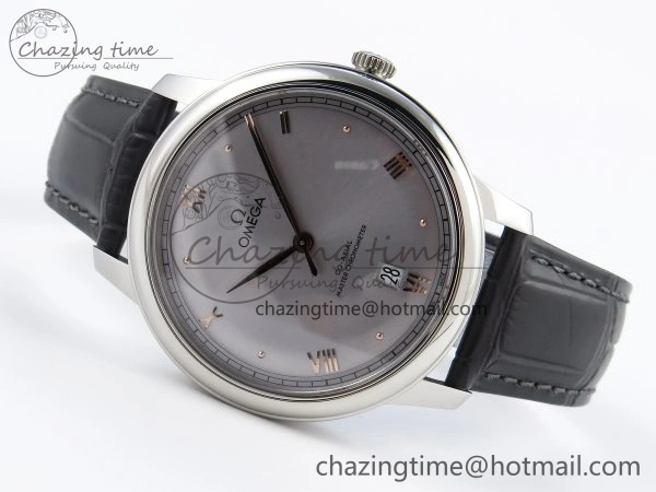 GoodFit De Ville Date SS MKF 1:1 Best Edition Grey Dial Roman Marker on Black Leather Strap A 7737