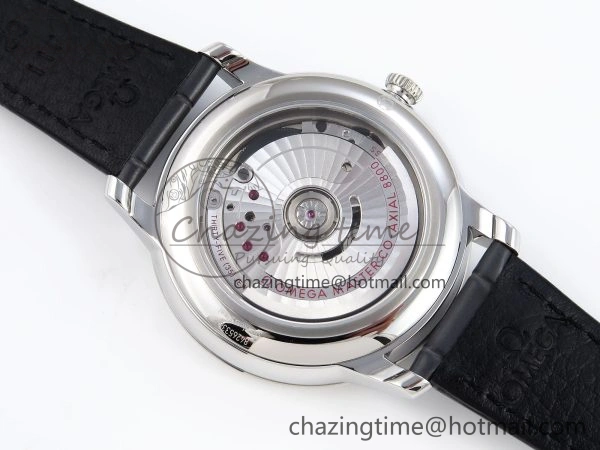 GoodFit De Ville Date SS MKF 1:1 Best Edition Grey Dial Roman Marker on Black Leather Strap A 7737