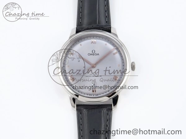 GoodFit De Ville Date SS MKF 1:1 Best Edition Grey Dial Roman Marker on Black Leather Strap A 7737