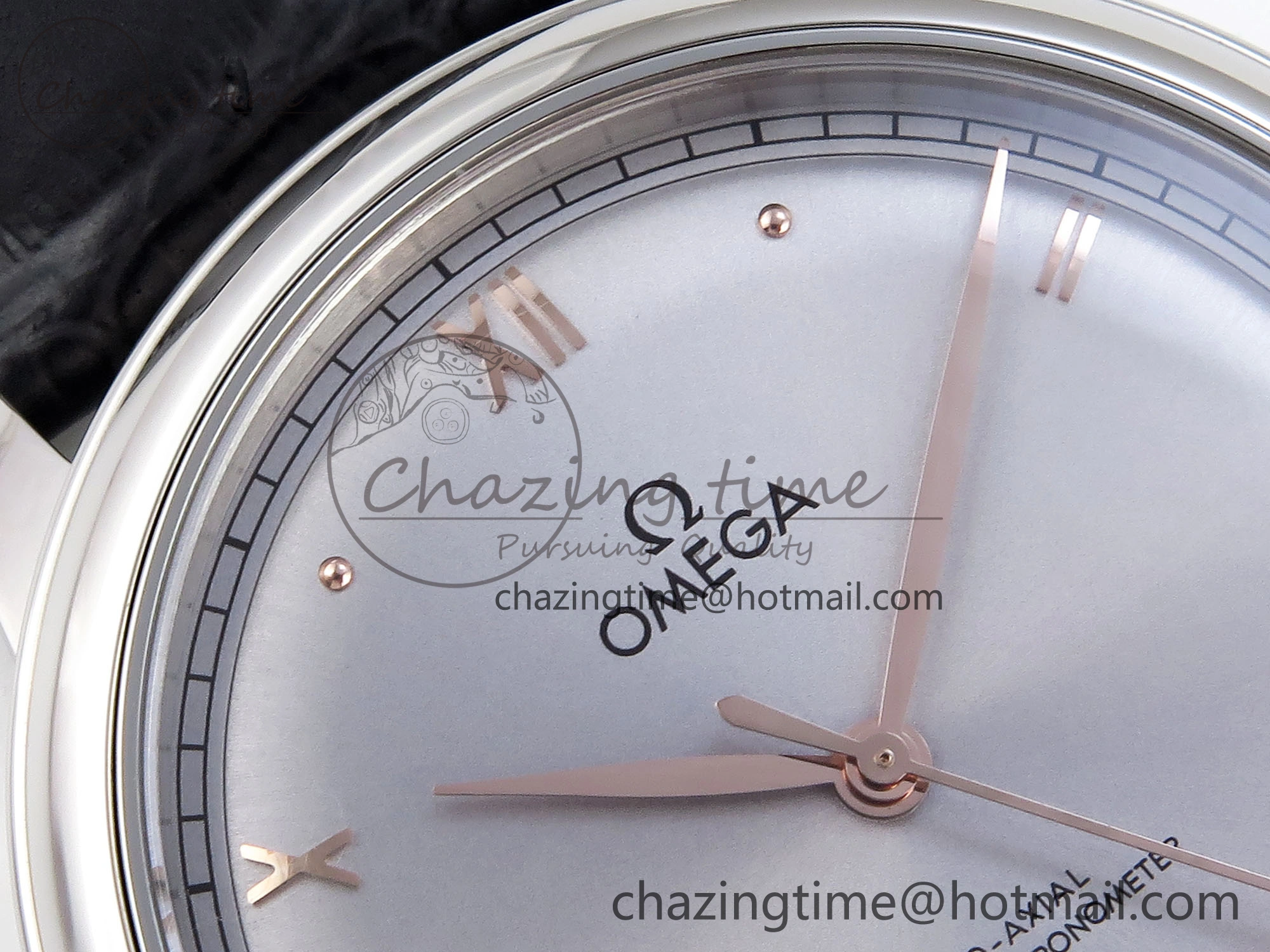 GoodFit De Ville Date SS MKF 1:1 Best Edition Grey Dial Roman Marker on Black Leather Strap A 7737