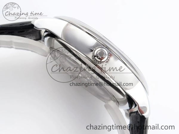 Classic De Ville Date SS MKF 1:1 Best Edition White Dial Roman Marker on Black Leather Strap A 7741