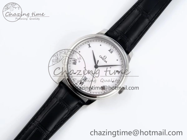 Classic De Ville Date SS MKF 1:1 Best Edition White Dial Roman Marker on Black Leather Strap A 7741