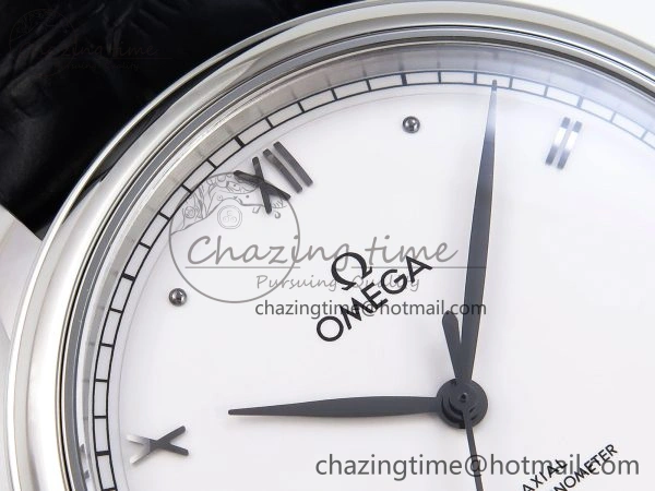 Classic De Ville Date SS MKF 1:1 Best Edition White Dial Roman Marker on Black Leather Strap A 7741