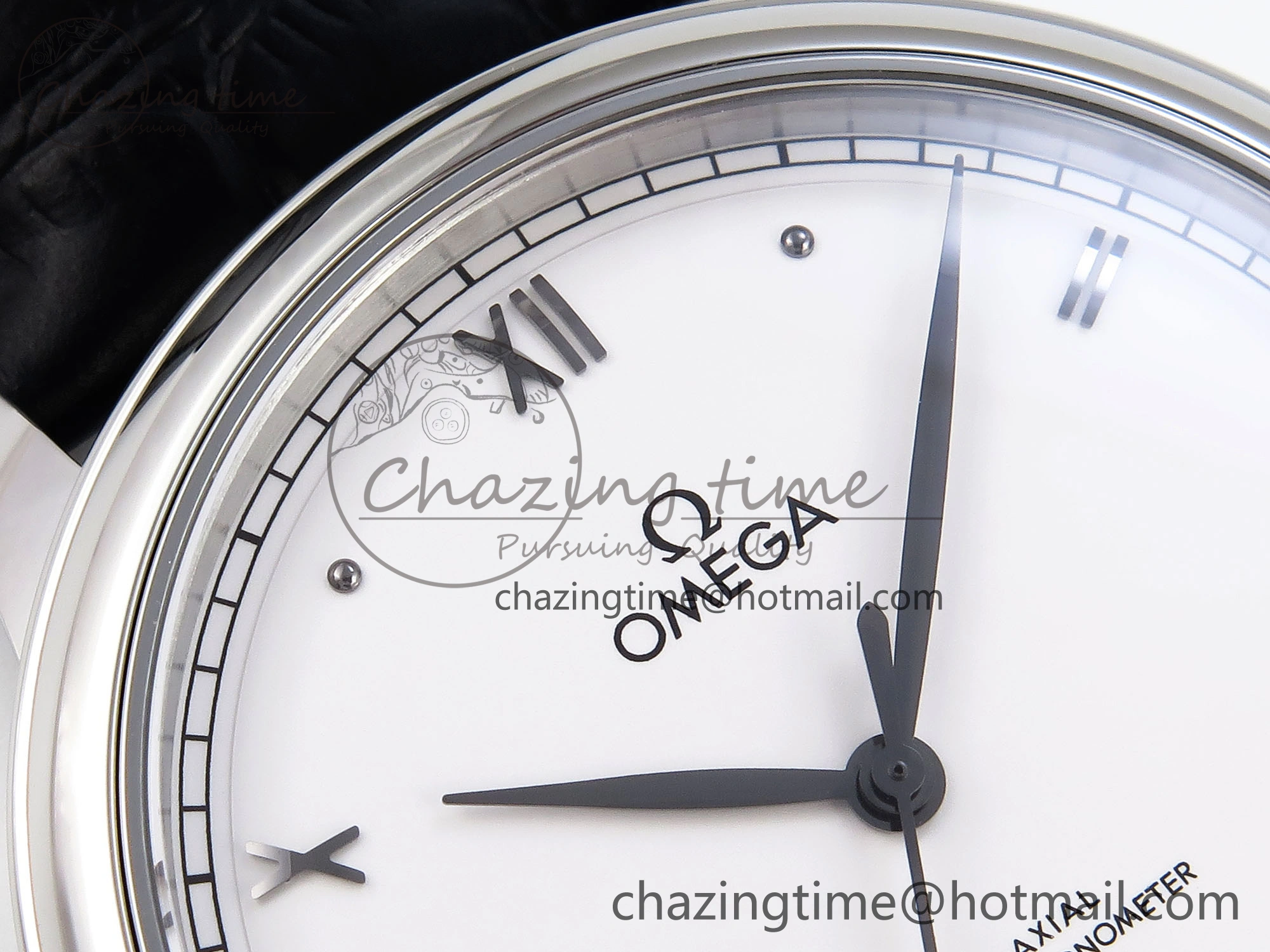 Classic De Ville Date SS MKF 1:1 Best Edition White Dial Roman Marker on Black Leather Strap A 7741