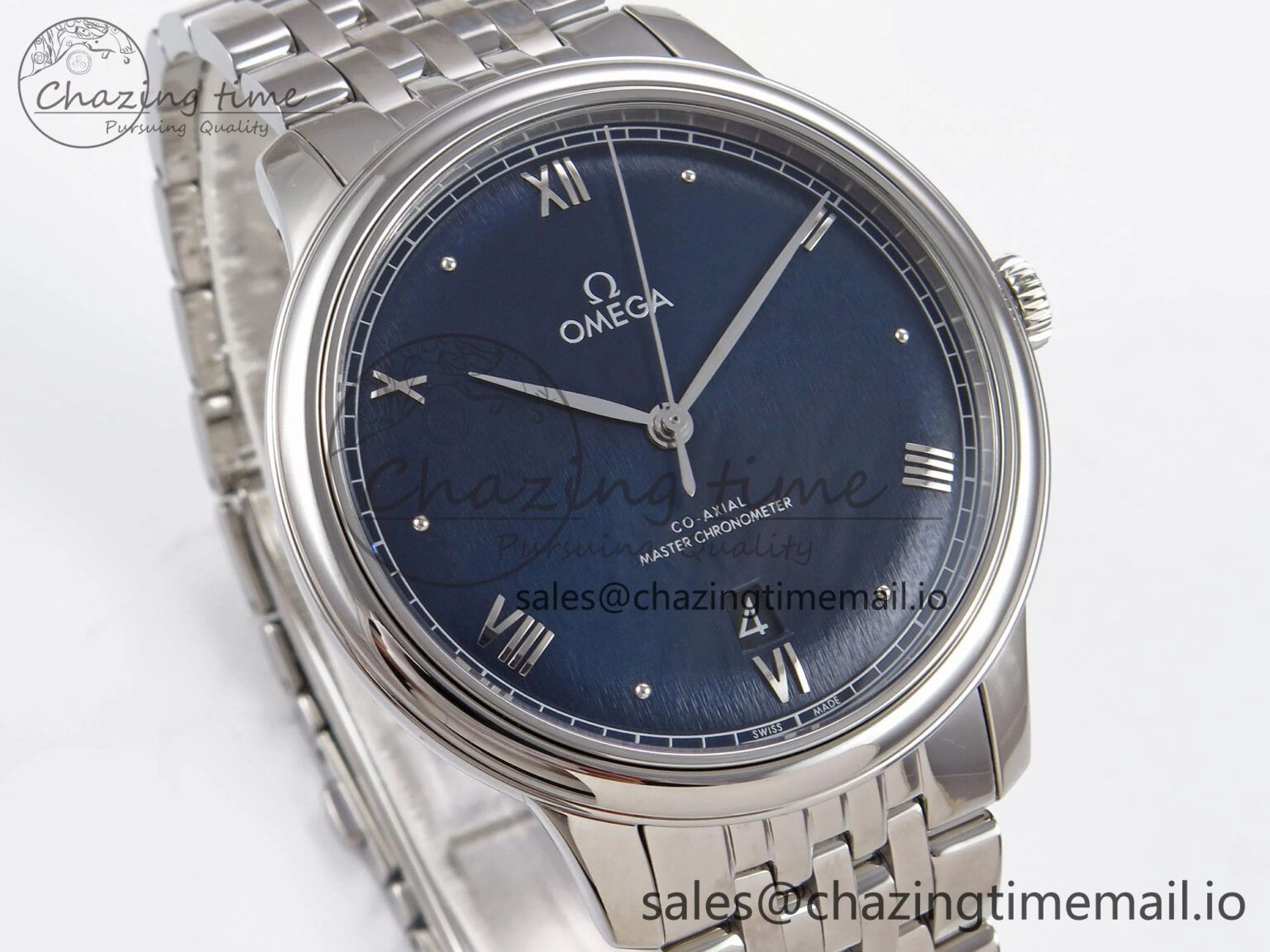 NewStyle De Ville Date SS VSF 1:1 Best Edition Blue Dial on SS Bracelet A 7700