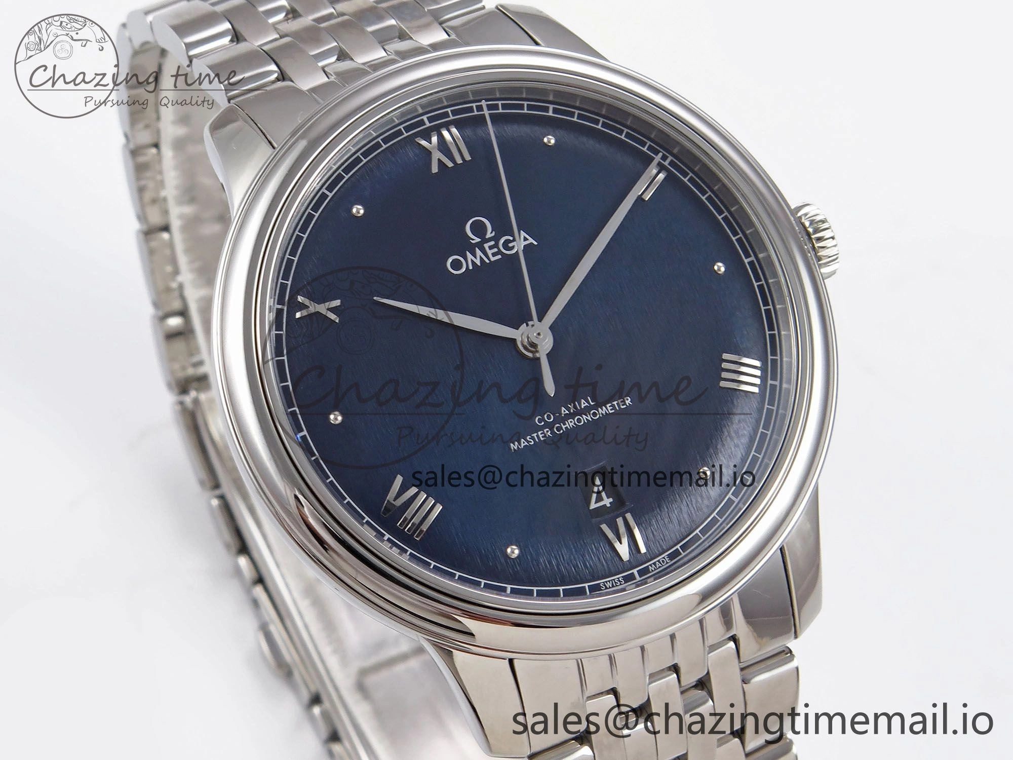 NewStyle De Ville Date SS VSF 1:1 Best Edition Blue Dial on SS Bracelet A 7700