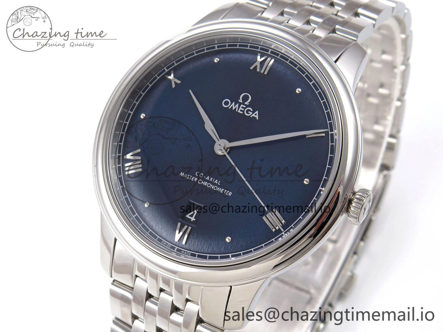NewStyle De Ville Date SS VSF 1:1 Best Edition Blue Dial on SS Bracelet A 7700