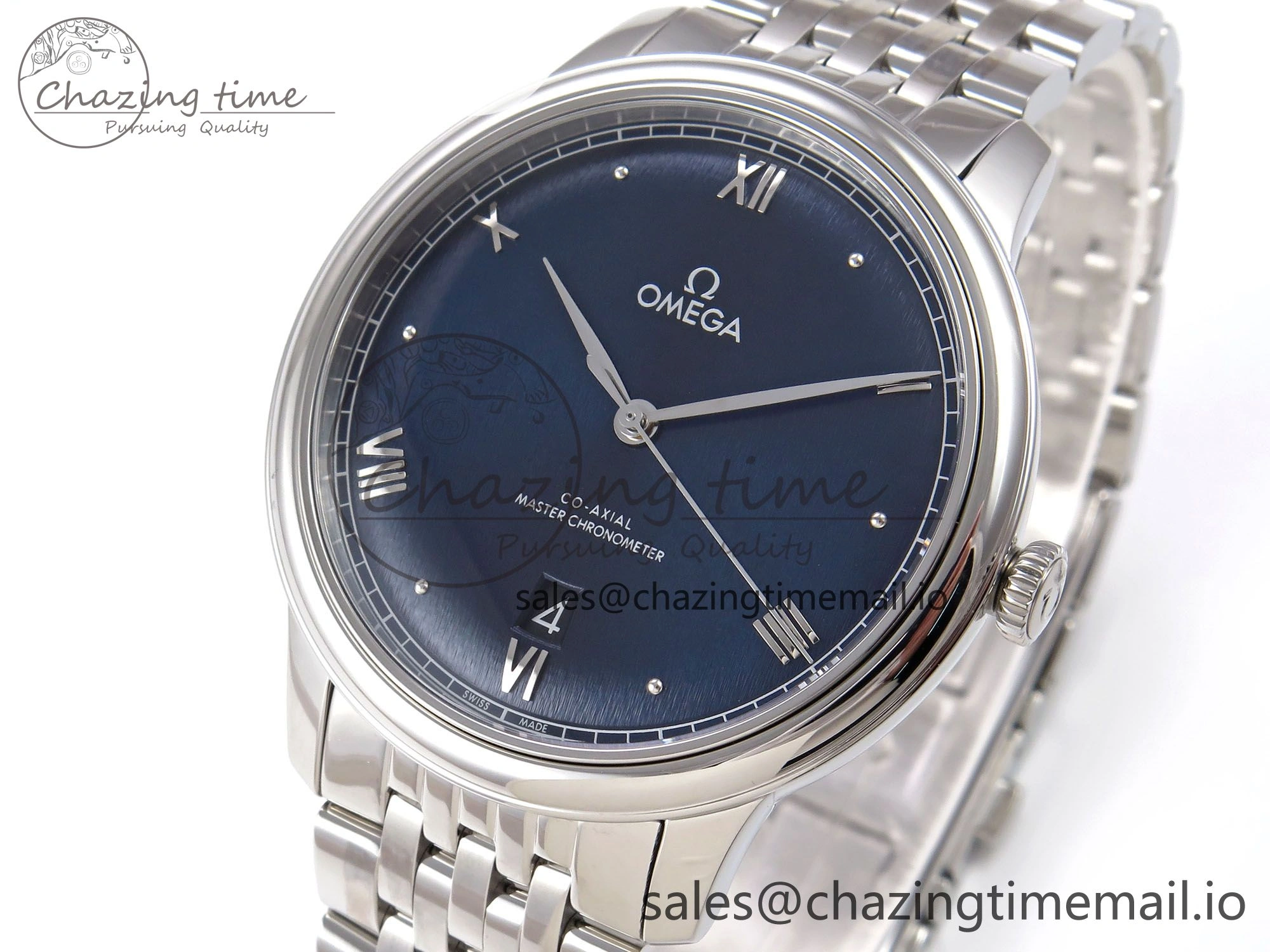 NewStyle De Ville Date SS VSF 1:1 Best Edition Blue Dial on SS Bracelet A 7700