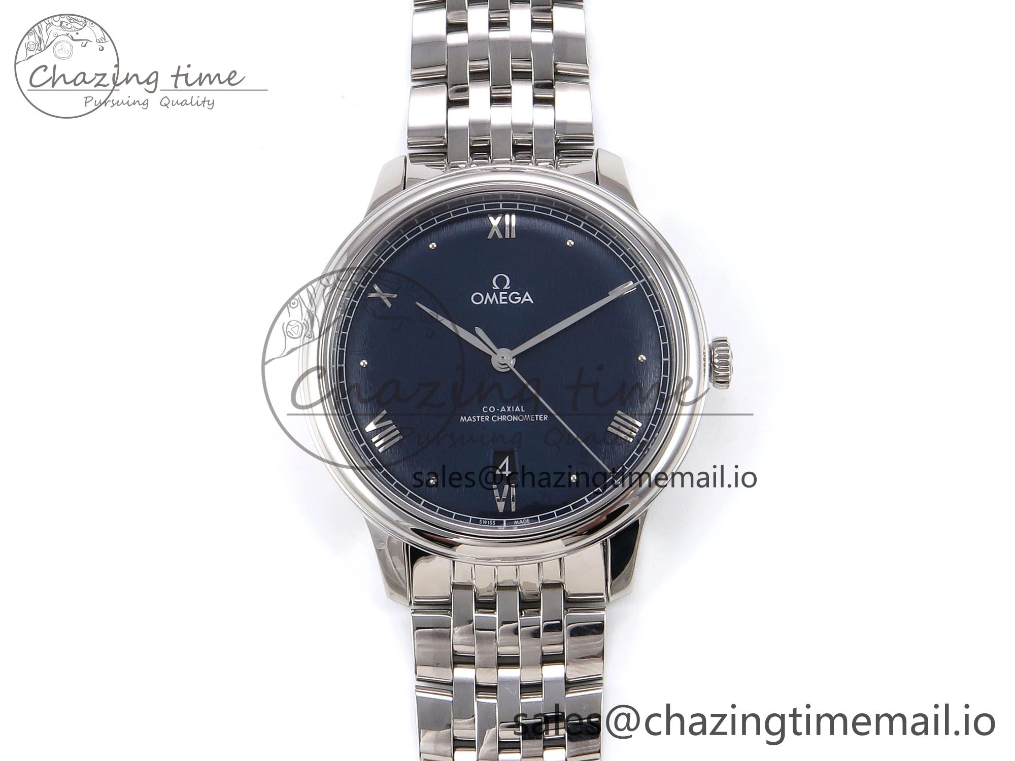 NewStyle De Ville Date SS VSF 1:1 Best Edition Blue Dial on SS Bracelet A 7700