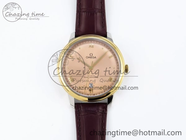 De Ville Date YG MKF 1:1 Best Edition Brown Dial Roman Marker on Brown Leather Strap A ComfortFit 7751