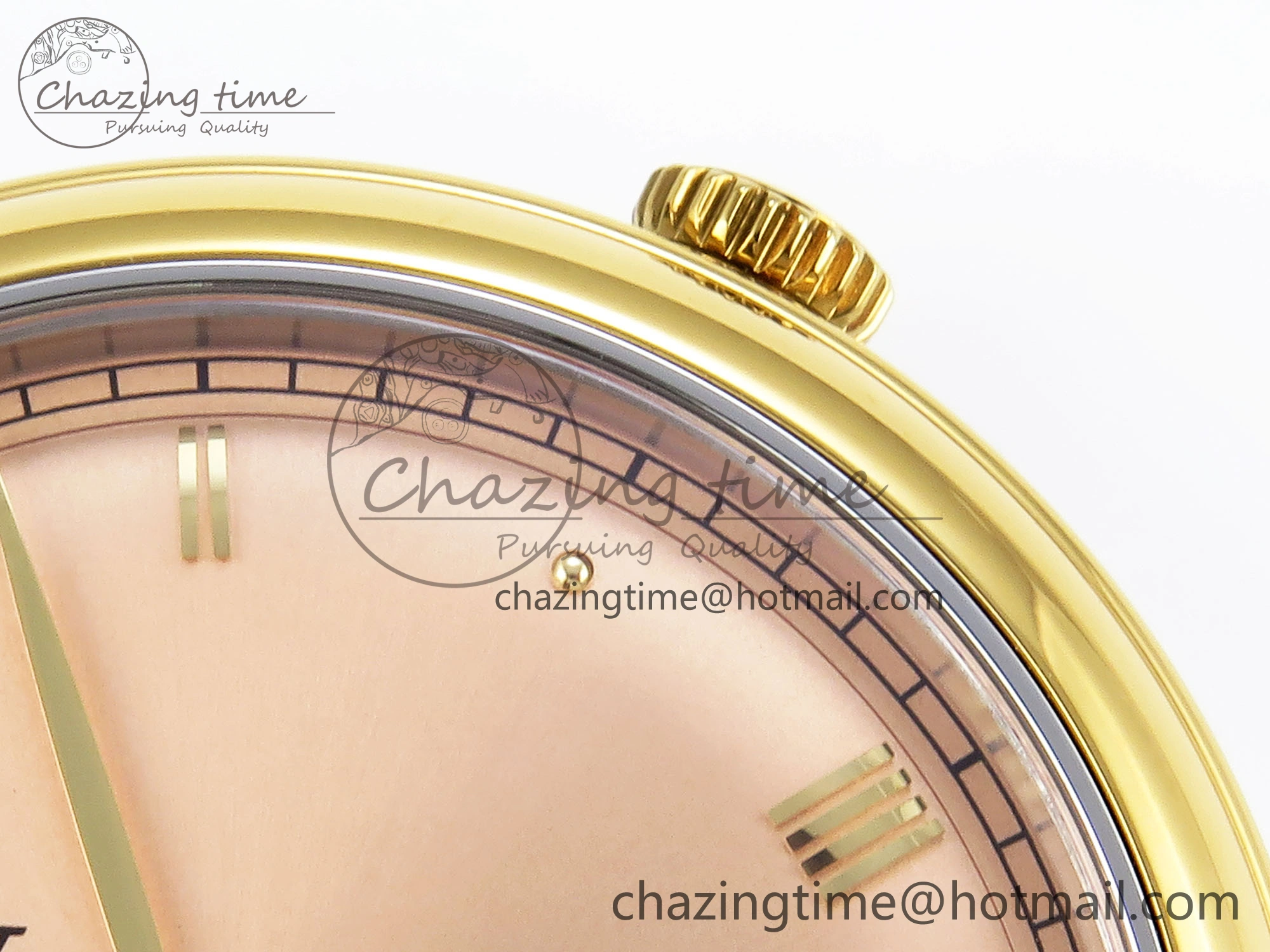 De Ville Date YG MKF 1:1 Best Edition Brown Dial Roman Marker on Brown Leather Strap A ComfortFit 7751