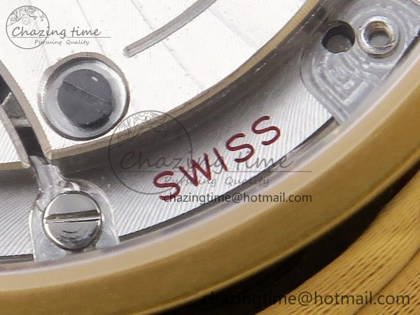 De Ville Date YG MKF 1:1 Best Edition White Textured Dial Roman Marker on Brown Leather Strap A Supportive 7756