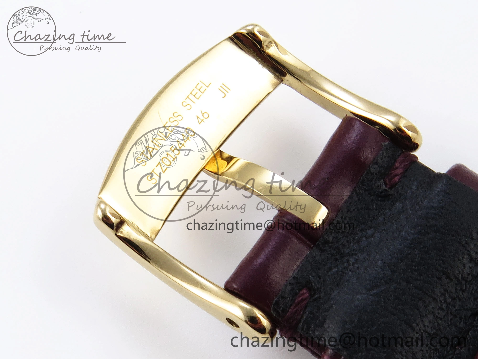 De Ville Date YG MKF 1:1 Best Edition White Textured Dial Roman Marker on Brown Leather Strap A Supportive 7756