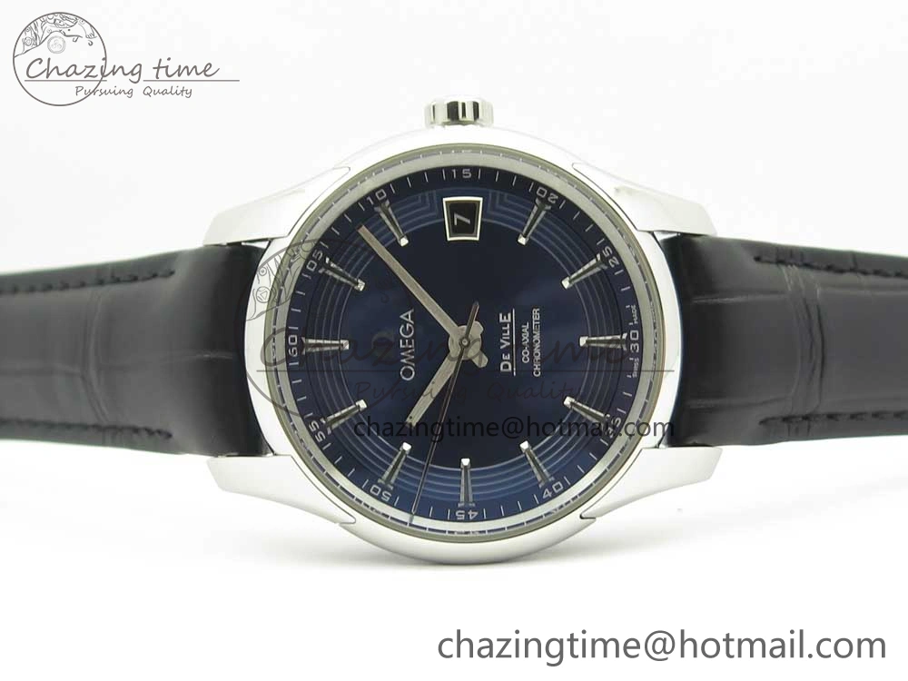 Chic De Ville Hour Vision 41mm SS VSF 1:1 Best Edition Blue Dial on Black Croco Leather Strap A8500 Super Clone 7966