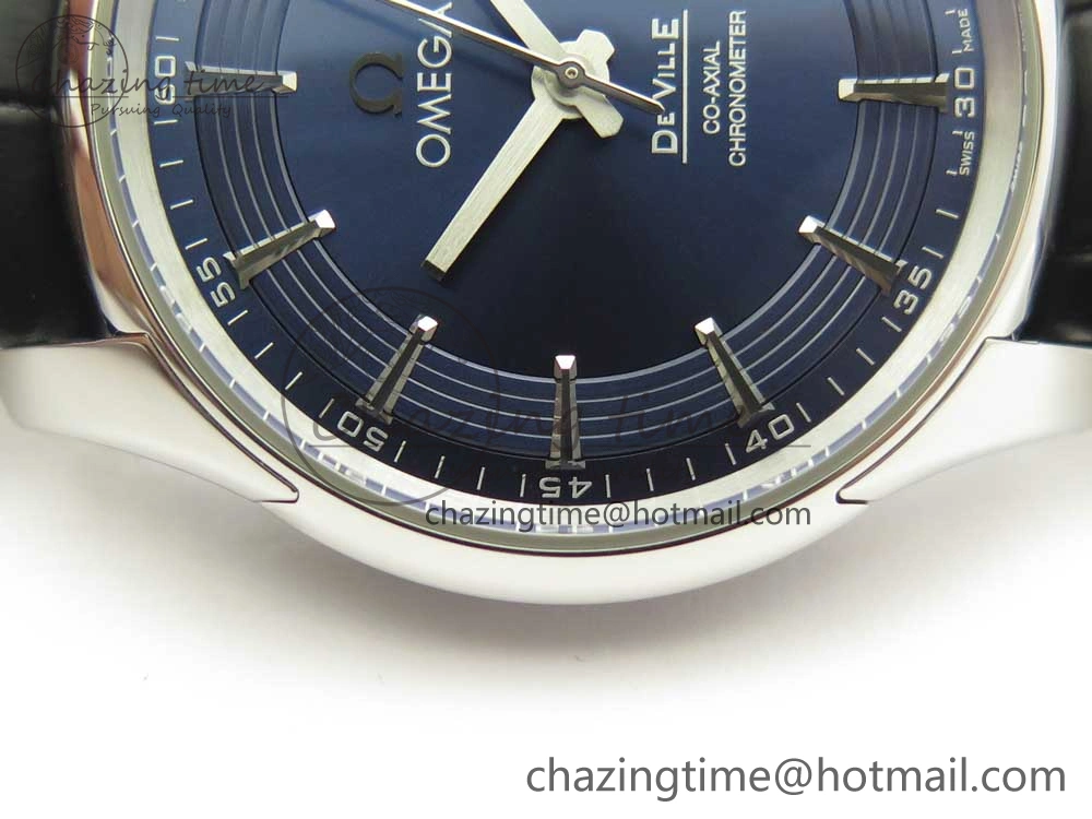 Chic De Ville Hour Vision 41mm SS VSF 1:1 Best Edition Blue Dial on Black Croco Leather Strap A8500 Super Clone 7966