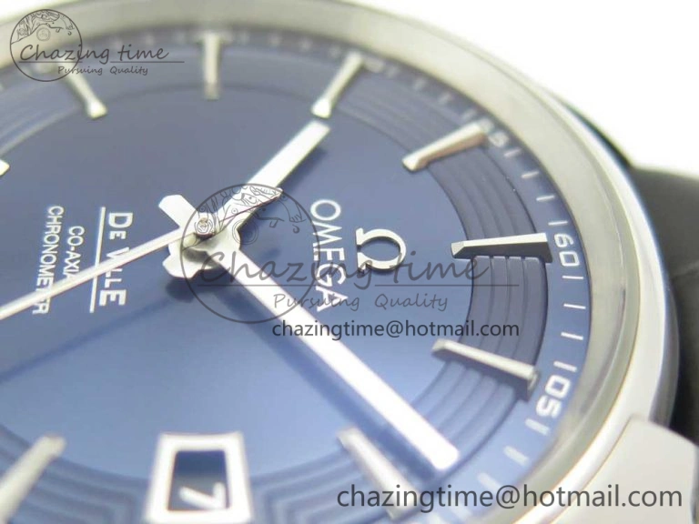 Chic De Ville Hour Vision 41mm SS VSF 1:1 Best Edition Blue Dial on Black Croco Leather Strap A8500 Super Clone 7966