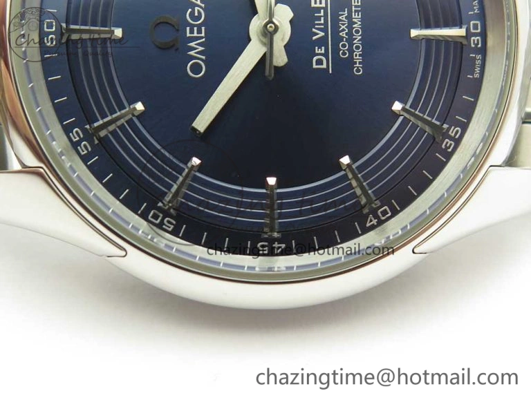 Comfortable De Ville Hour Vision 41mm SS VSF 1:1 Best Edition Blue Dial on Black SS Bracelet A8500 Super Clone (2 Straps) 7969