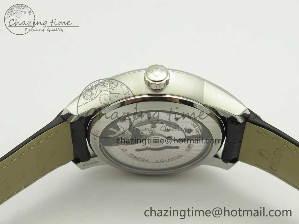 Thermal De Ville Hour Vision 41mm SS VSF 1:1 Best Edition White Dial on Black Crocodile Strap A8500 Super Clone 7945