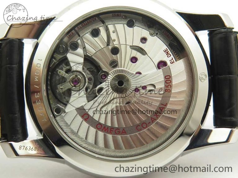 Thermal De Ville Hour Vision 41mm SS VSF 1:1 Best Edition White Dial on Black Crocodile Strap A8500 Super Clone 7945