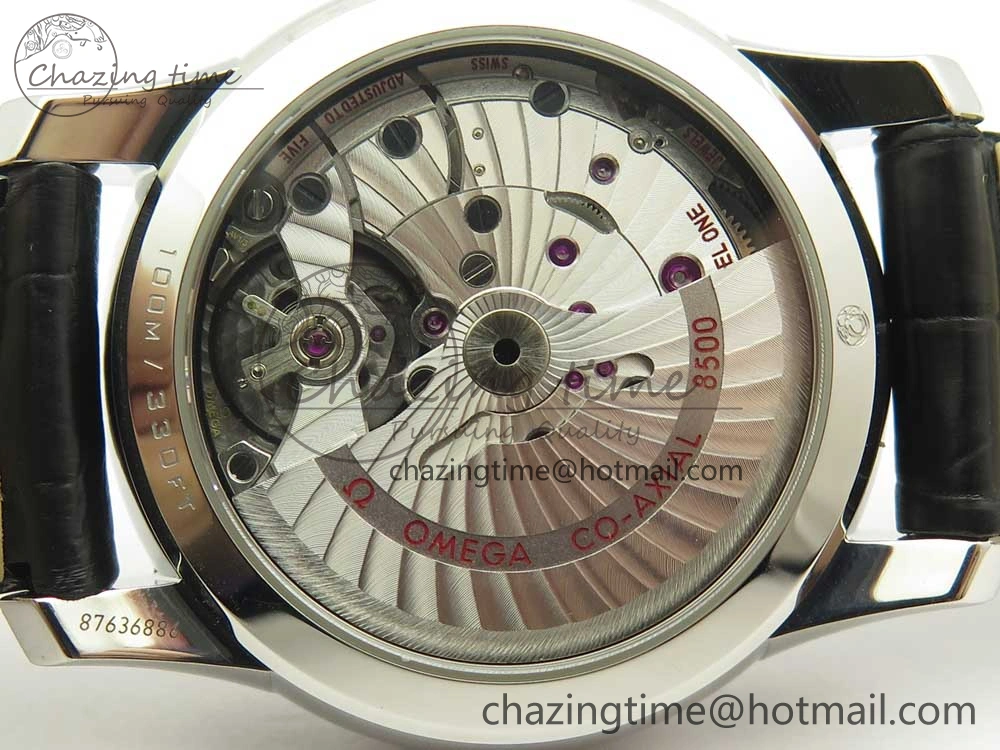 Thermal De Ville Hour Vision 41mm SS VSF 1:1 Best Edition White Dial on Black Crocodile Strap A8500 Super Clone 7945