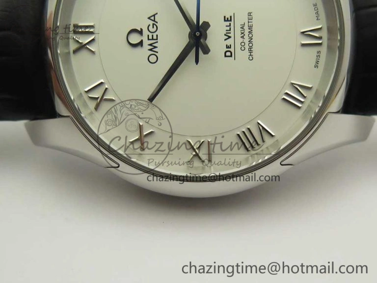 Thermal De Ville Hour Vision 41mm SS VSF 1:1 Best Edition White Dial on Black Crocodile Strap A8500 Super Clone 7945