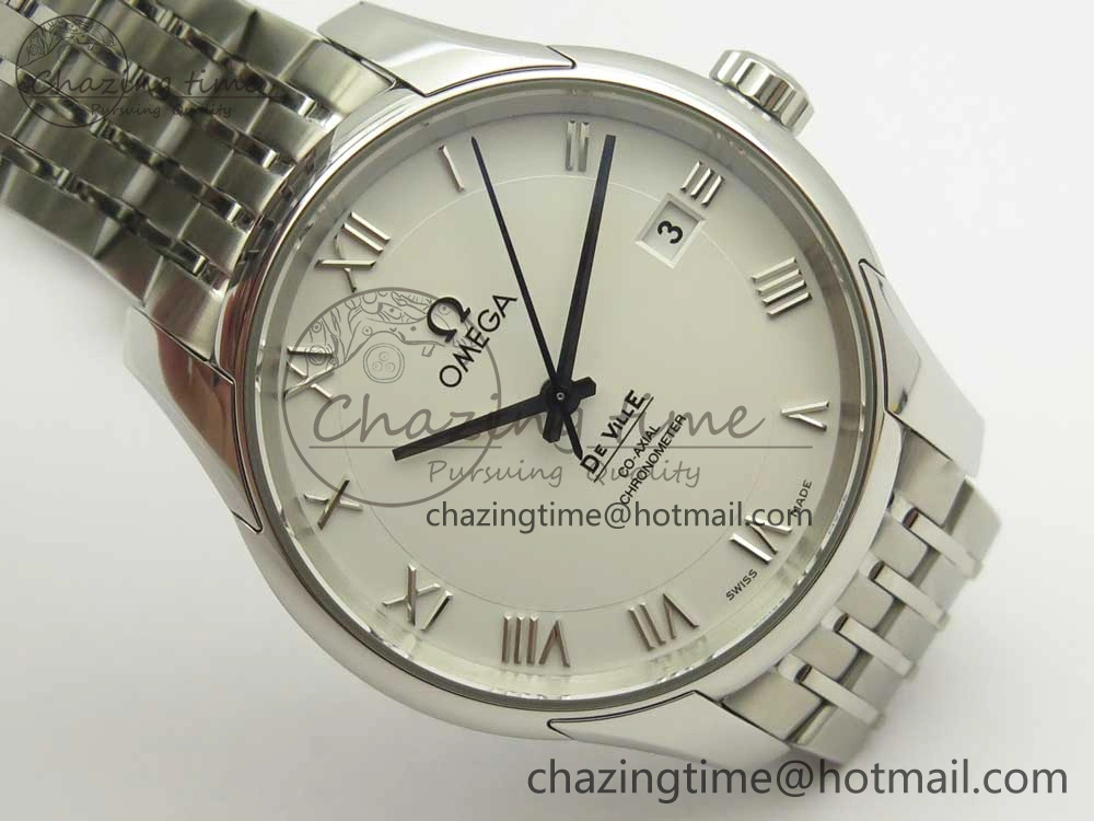WaterResistant De Ville Hour Vision 41mm SS VSF 1:1 Best Edition White Dial on SS Bracelet A8500 Super Clone 7946