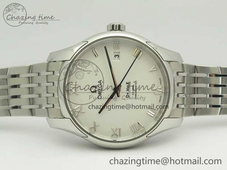 WaterResistant De Ville Hour Vision 41mm SS VSF 1:1 Best Edition White Dial on SS Bracelet A8500 Super Clone 7946