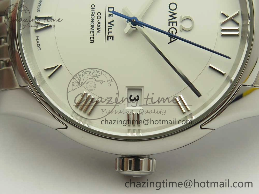WaterResistant De Ville Hour Vision 41mm SS VSF 1:1 Best Edition White Dial on SS Bracelet A8500 Super Clone 7946