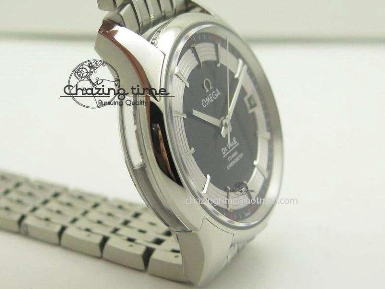 De Ville Hour Vision Co-Axial 41mm SS V6F Best Edition Black Dial On SS Bracelet A BestValue 8277