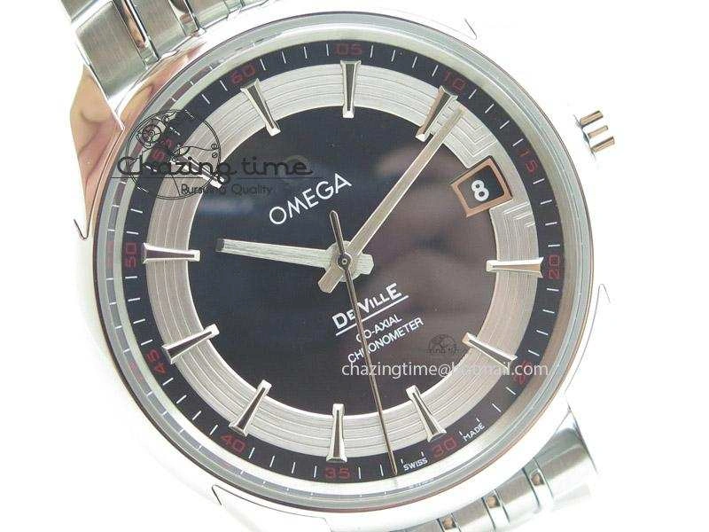 De Ville Hour Vision Co-Axial 41mm SS V6F Best Edition Black Dial On SS Bracelet A BestValue 8277
