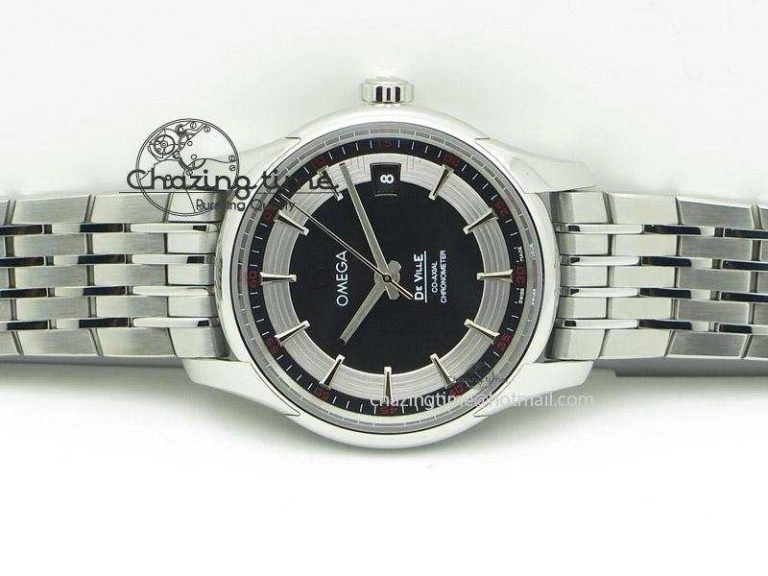 De Ville Hour Vision Co-Axial 41mm SS V6F Best Edition Black Dial On SS Bracelet A BestValue 8277