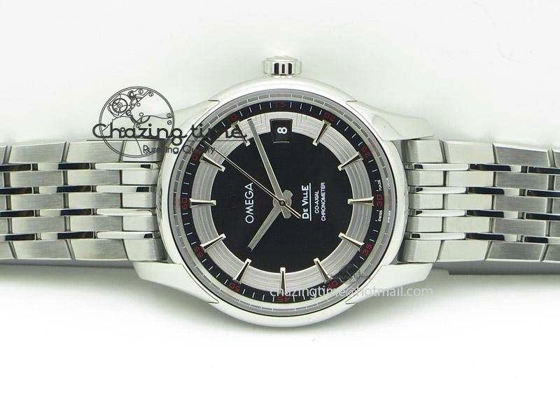 De Ville Hour Vision Co-Axial 41mm SS V6F Best Edition Black Dial On SS Bracelet A BestValue 8277