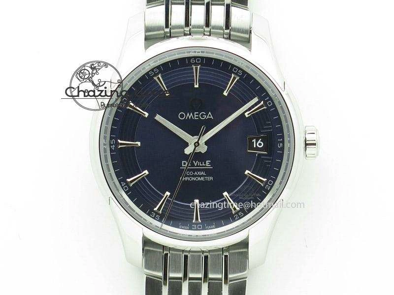 Snug De Ville Hour Vision Co-Axial 41mm SS V6F Best Edition Blue Dial On SS Bracelet A 8276